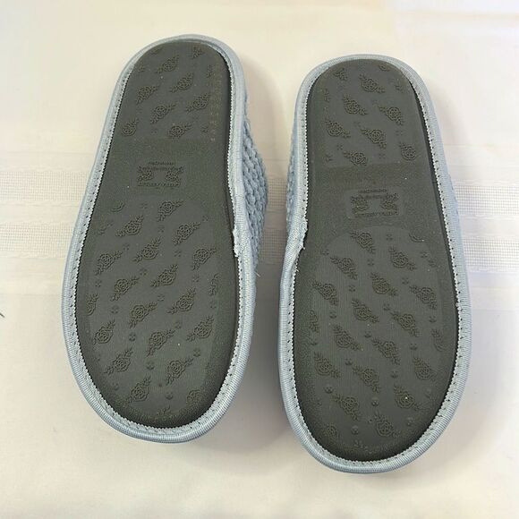 Laura Ashley Ladies Memory Foam Quilted Slipper Blue with Bow Size XL (9.5-10.5) - Picture 5 of 7